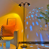 Modern Ripple and Sunset Red Ambient Floor Lamp Contemporary LED Standing Accent Light