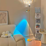 Modern Ripple and Sunset Red Ambient Floor Lamp Contemporary LED Standing Accent Light