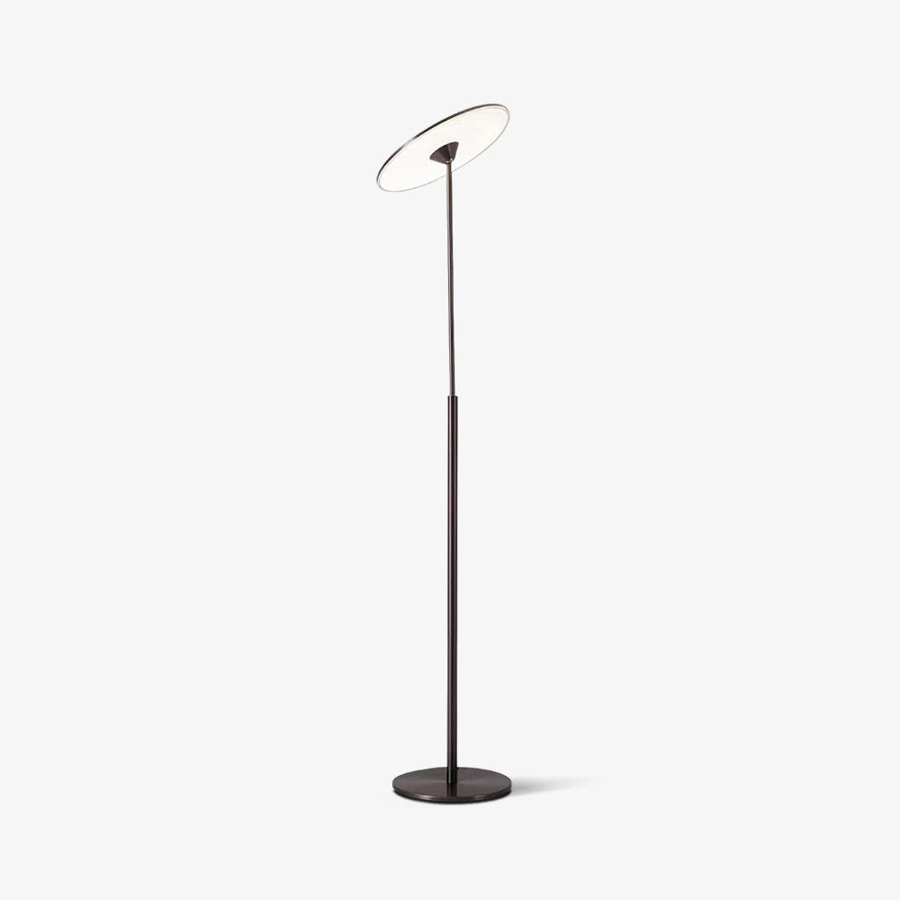 Ambra Modern LED Torchiere Floor Lamp with Acrylic Shade and Brown Finish