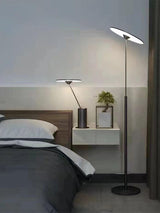 Ambra Modern LED Torchiere Floor Lamp with Acrylic Shade and Brown Finish