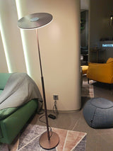 Ambra Modern LED Torchiere Floor Lamp with Acrylic Shade and Brown Finish