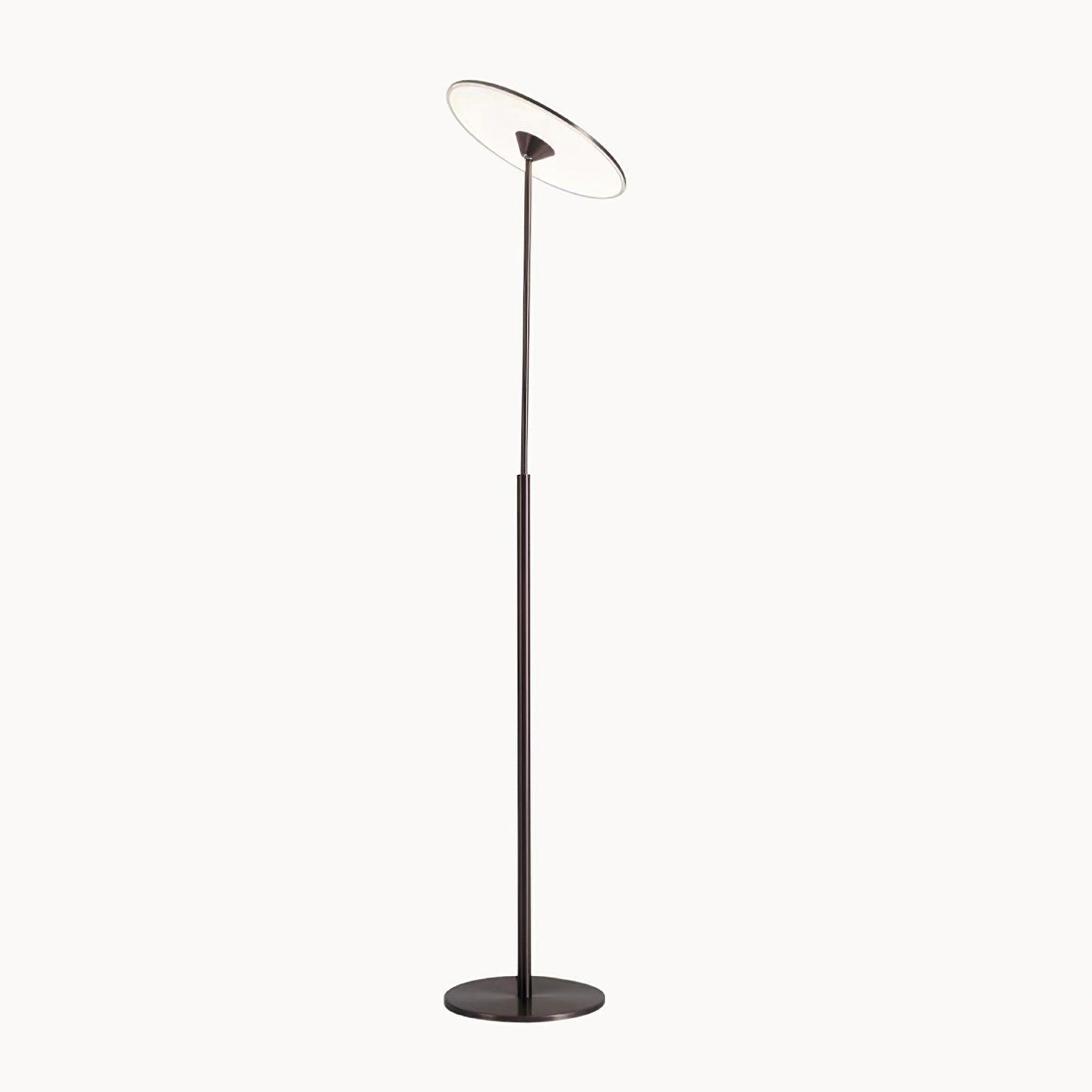 Ambra Modern LED Torchiere Floor Lamp with Acrylic Shade and Brown Finish