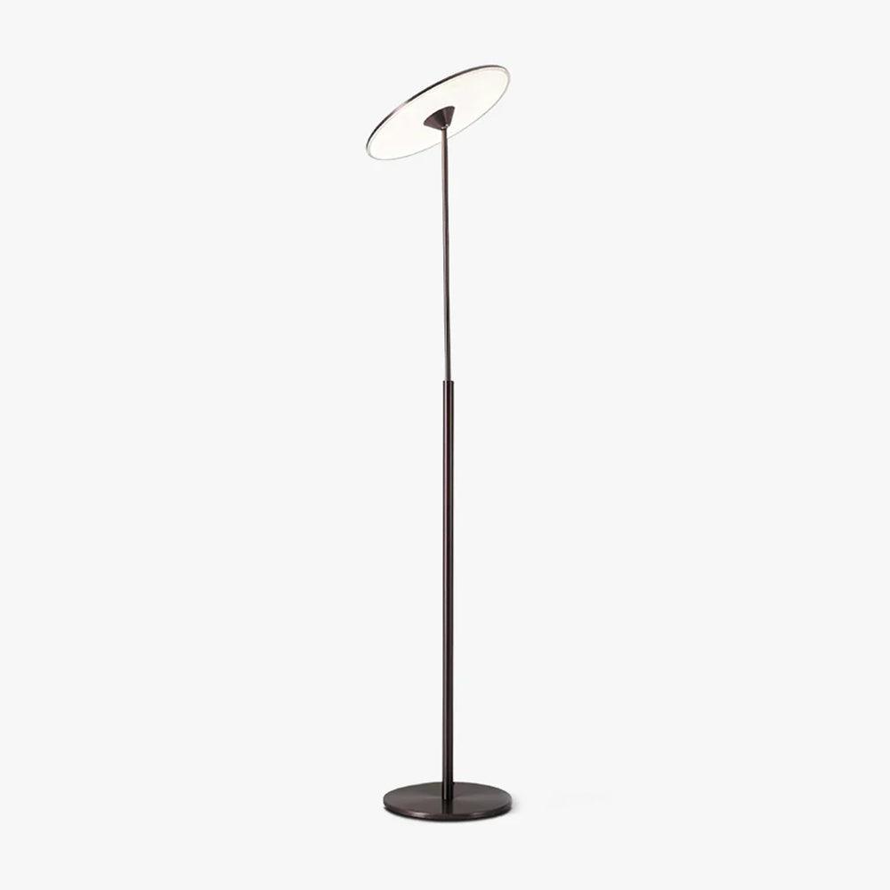 Ambra Modern LED Torchiere Floor Lamp with Acrylic Shade and Brown Finish