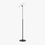 Ambra Modern LED Torchiere Floor Lamp with Acrylic Shade and Brown Finish