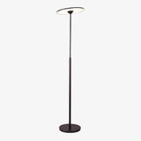 Ambra Modern LED Torchiere Floor Lamp with Acrylic Shade and Brown Finish