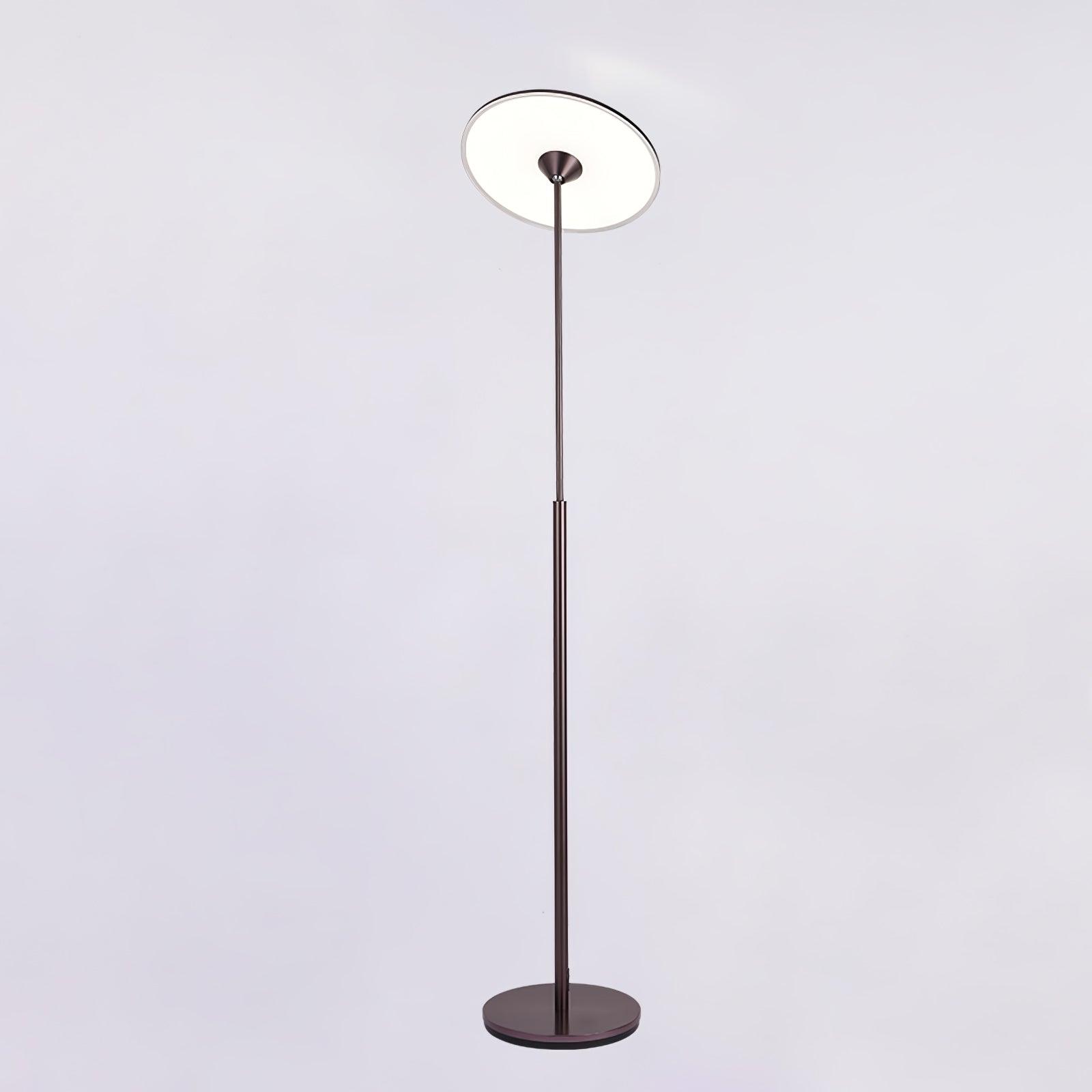 Ambra Modern LED Torchiere Floor Lamp with Acrylic Shade and Brown Finish
