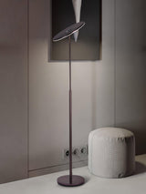 Ambra Modern LED Torchiere Floor Lamp with Acrylic Shade and Brown Finish
