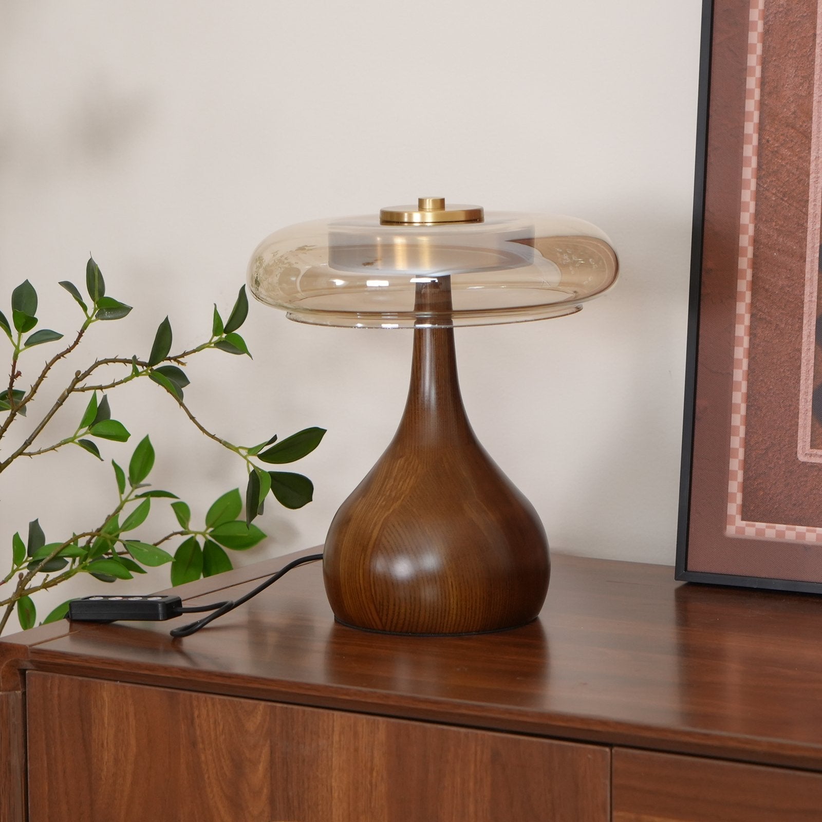 vintage-style-brass-and-walnut-wood-table-lamp-with-cognac-glass-shade