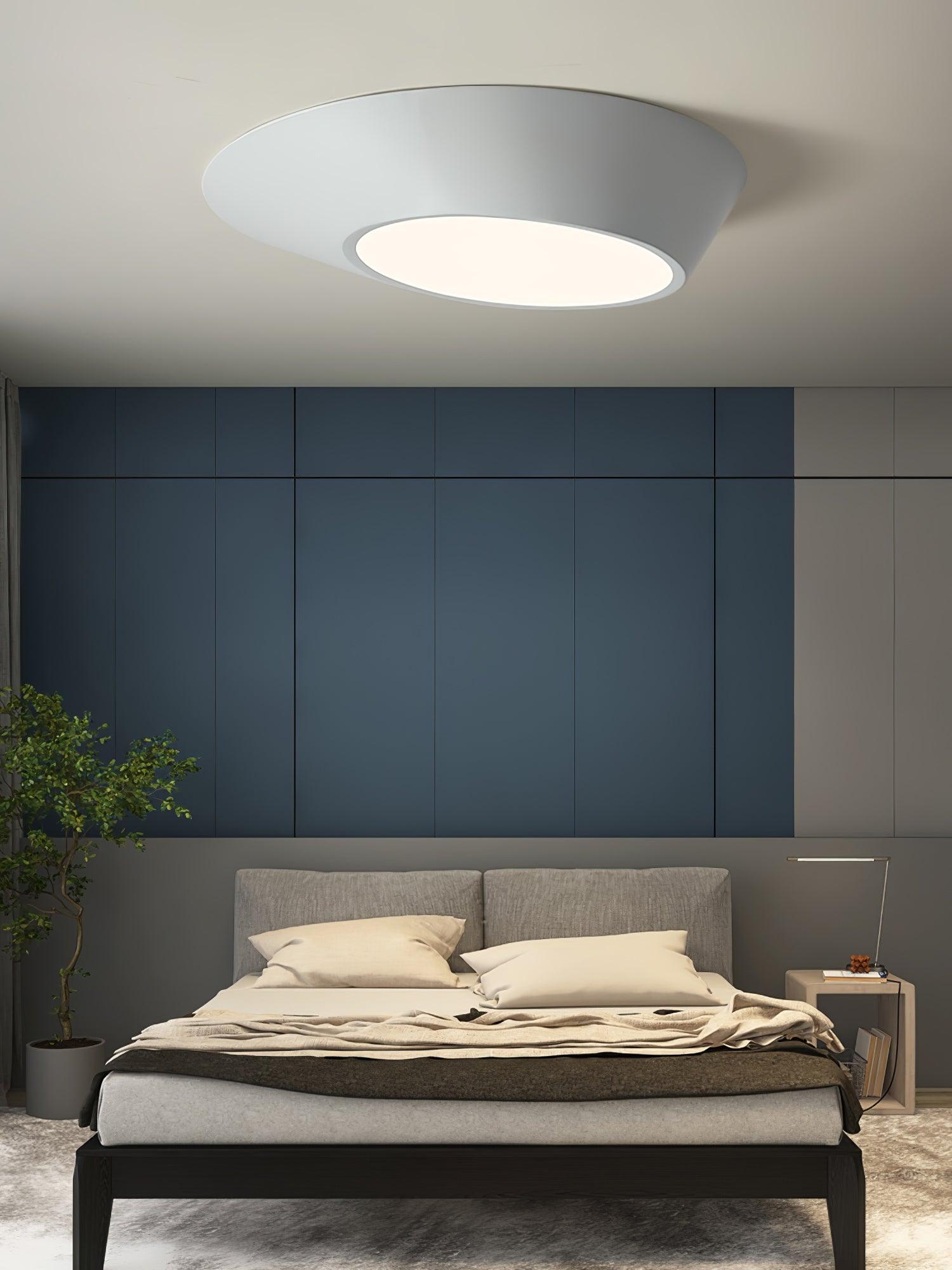 Modern Angled LED Flush Mount Ceiling Light with Geometric Inclined Design