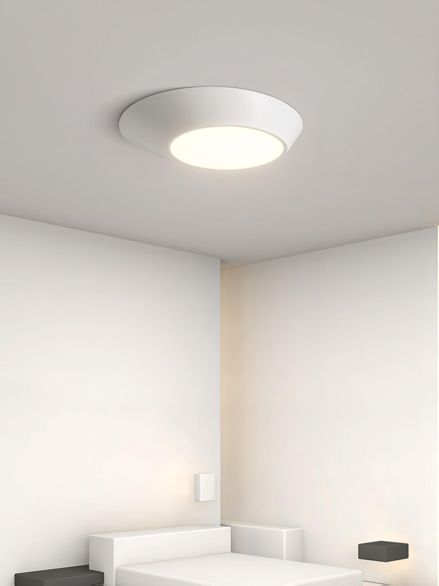 Modern Angled LED Flush Mount Ceiling Light with Geometric Inclined Design