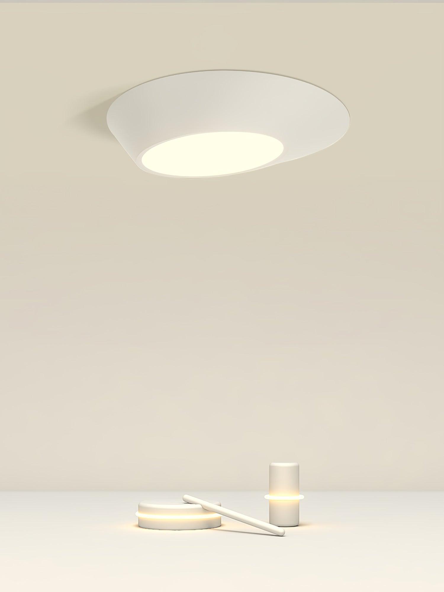 Modern Angled LED Flush Mount Ceiling Light with Geometric Inclined Design