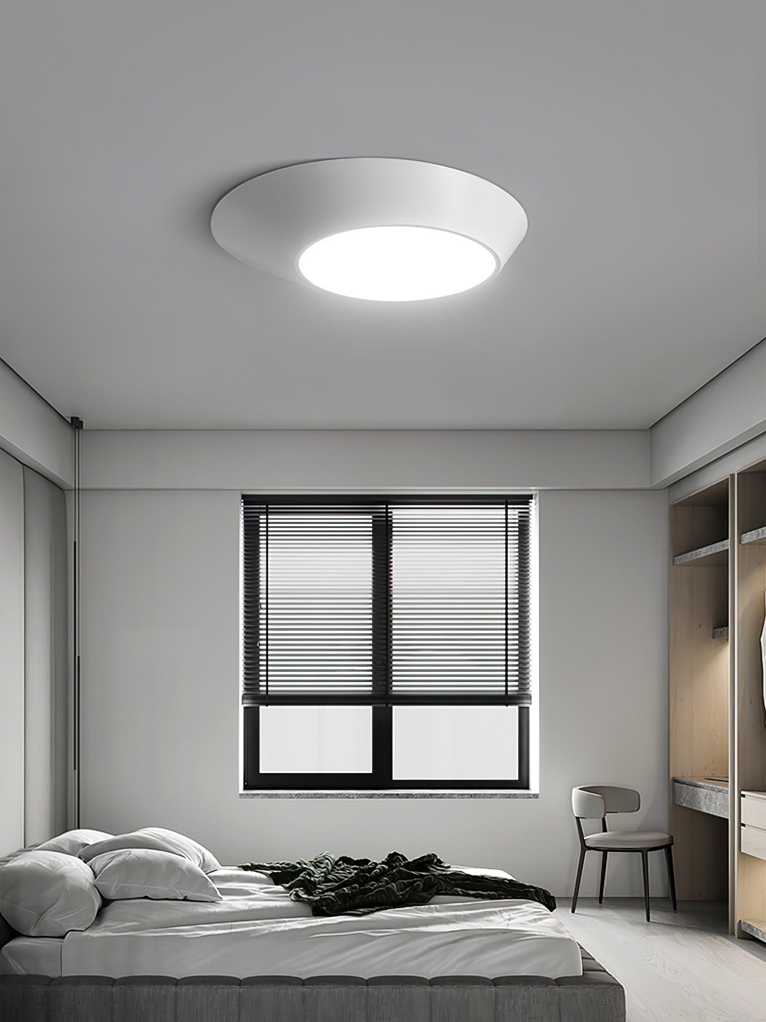 Modern Angled LED Flush Mount Ceiling Light with Geometric Inclined Design