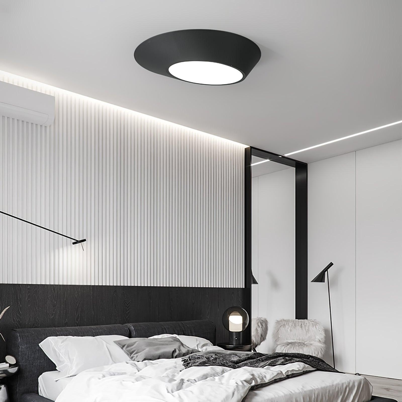 Modern Angled LED Flush Mount Ceiling Light with Geometric Inclined Design