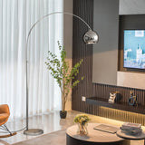 Modern Angler Chrome Floor Lamp with Adjustable Telescopic Arm and Metal Uplight for Living Room