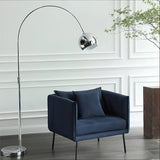 Modern Angler Chrome Floor Lamp with Adjustable Telescopic Arm and Metal Uplight for Living Room