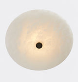 Modern Alabaster Flush Mount Ceiling Light with Brass Accents and Handcrafted Stone Shade