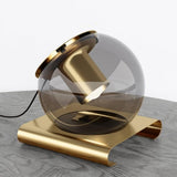 Modern Glass Globe Table Lamp with Gold Metal Base for Bedside Lighting