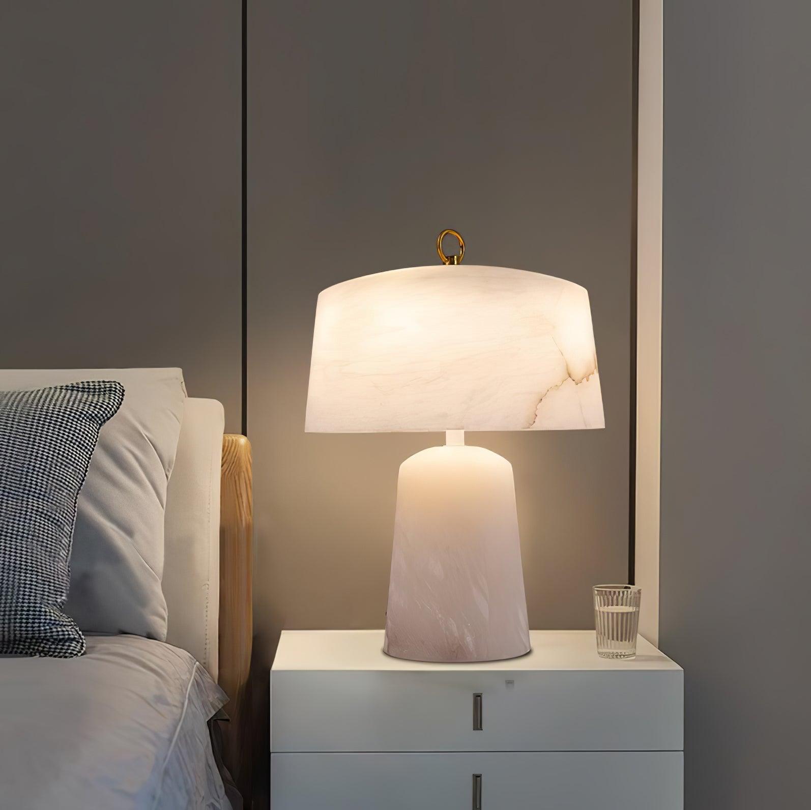 Vintage Marble and Brass Table Lamp for Luxury Bedside and Living Room Lighting
