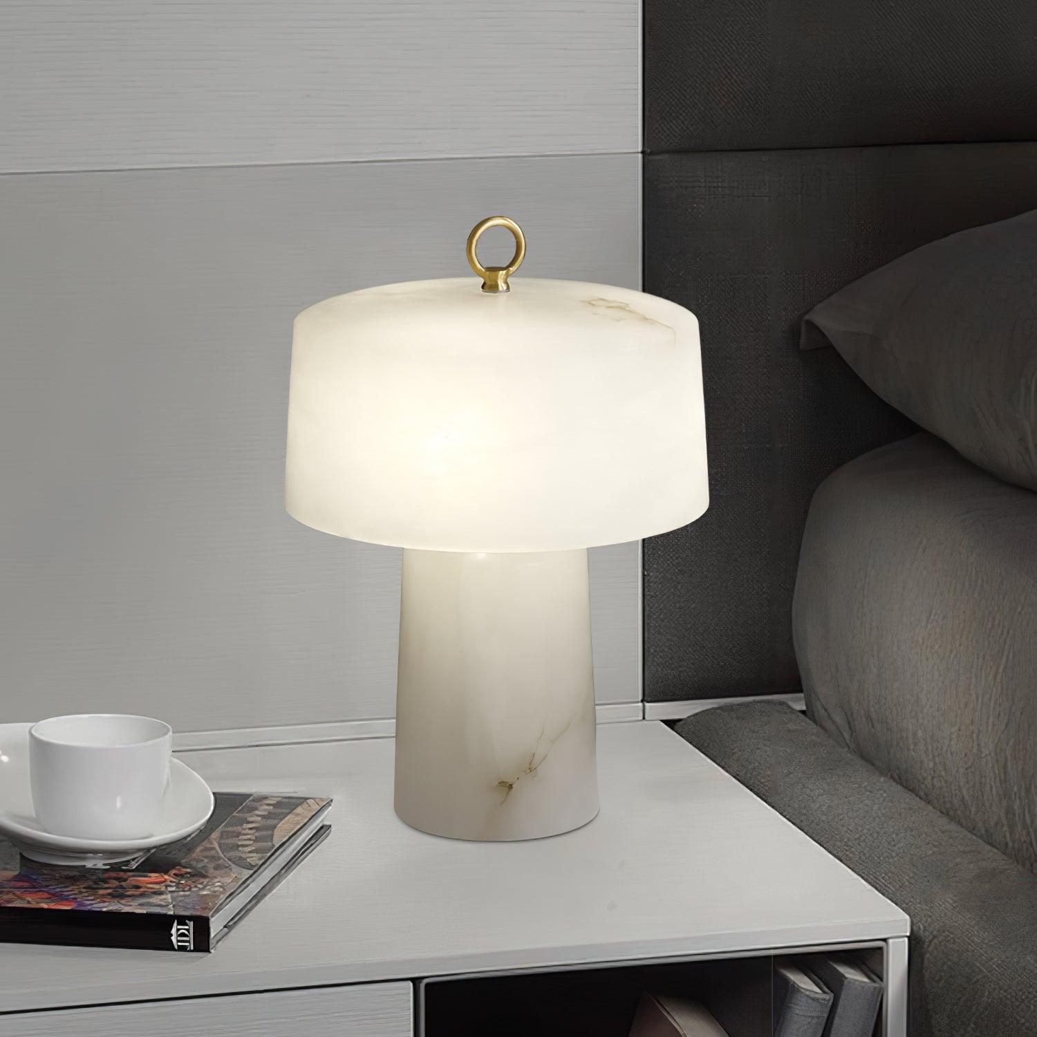 Vintage Marble and Brass Table Lamp for Luxury Bedside and Living Room Lighting