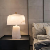 Vintage Marble and Brass Table Lamp for Luxury Bedside and Living Room Lighting
