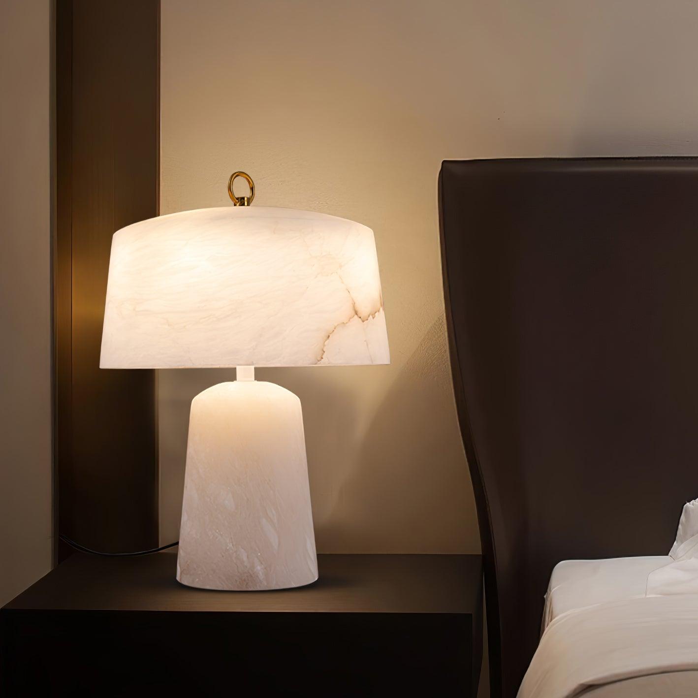 Vintage Marble and Brass Table Lamp for Luxury Bedside and Living Room Lighting