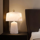 Vintage Marble and Brass Table Lamp for Luxury Bedside and Living Room Lighting