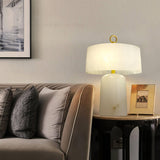 Vintage Marble and Brass Table Lamp for Luxury Bedside and Living Room Lighting