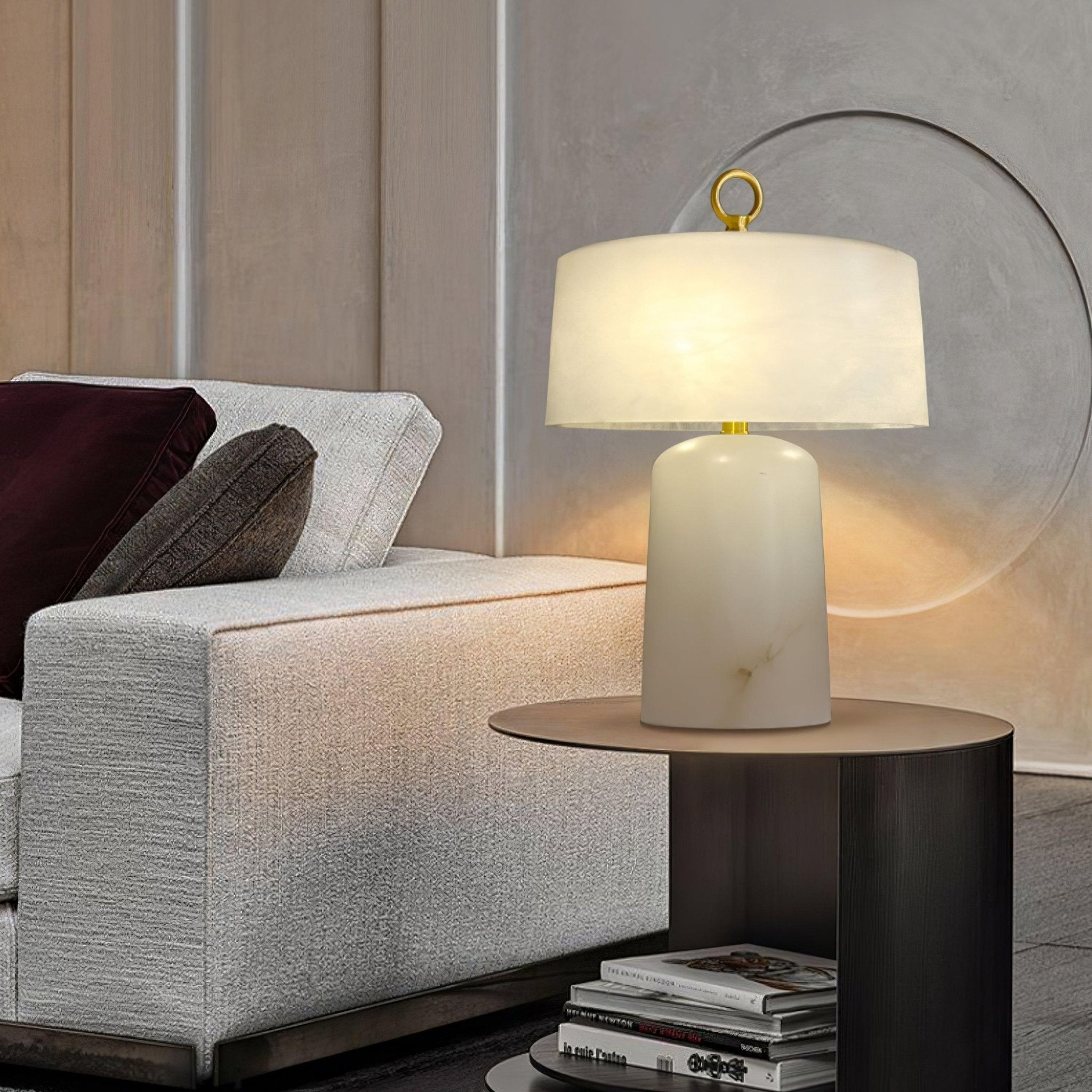Vintage Marble and Brass Table Lamp for Luxury Bedside and Living Room Lighting