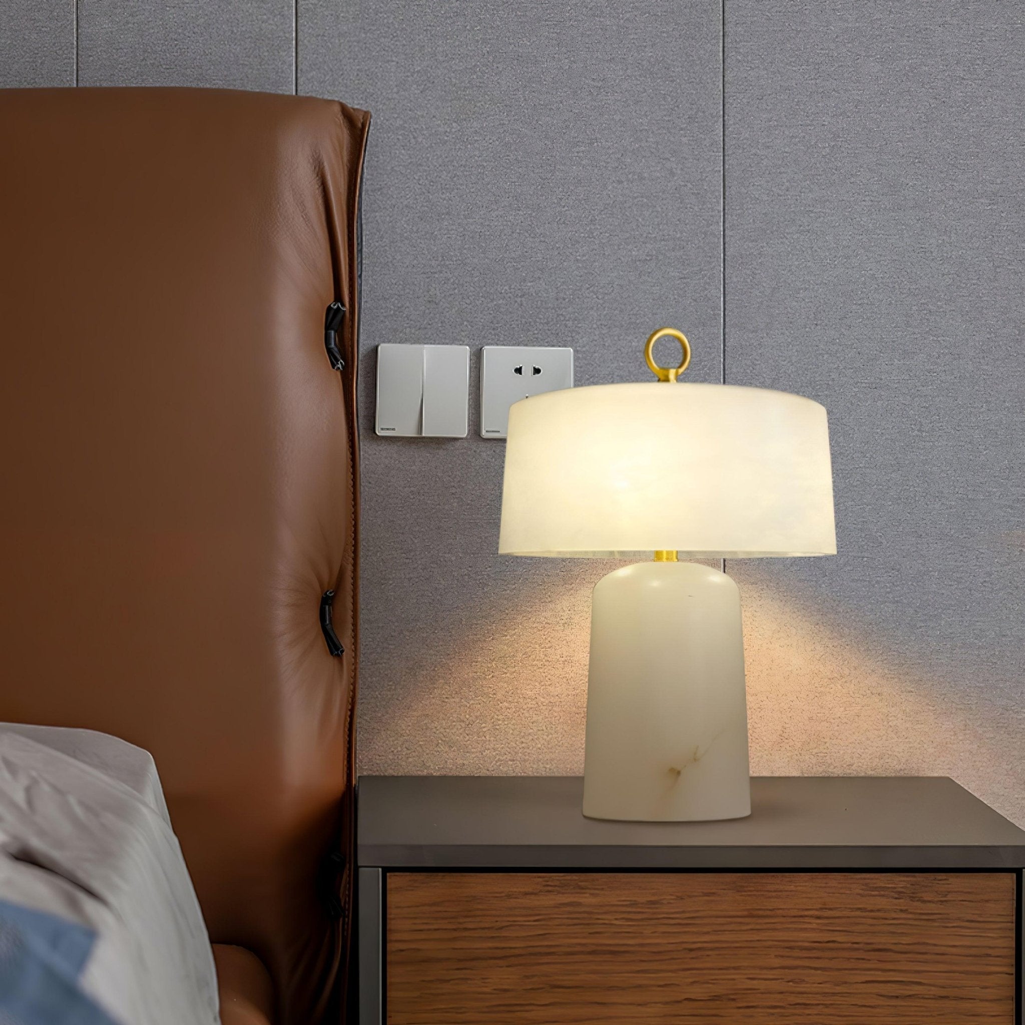 Vintage Marble and Brass Table Lamp for Luxury Bedside and Living Room Lighting
