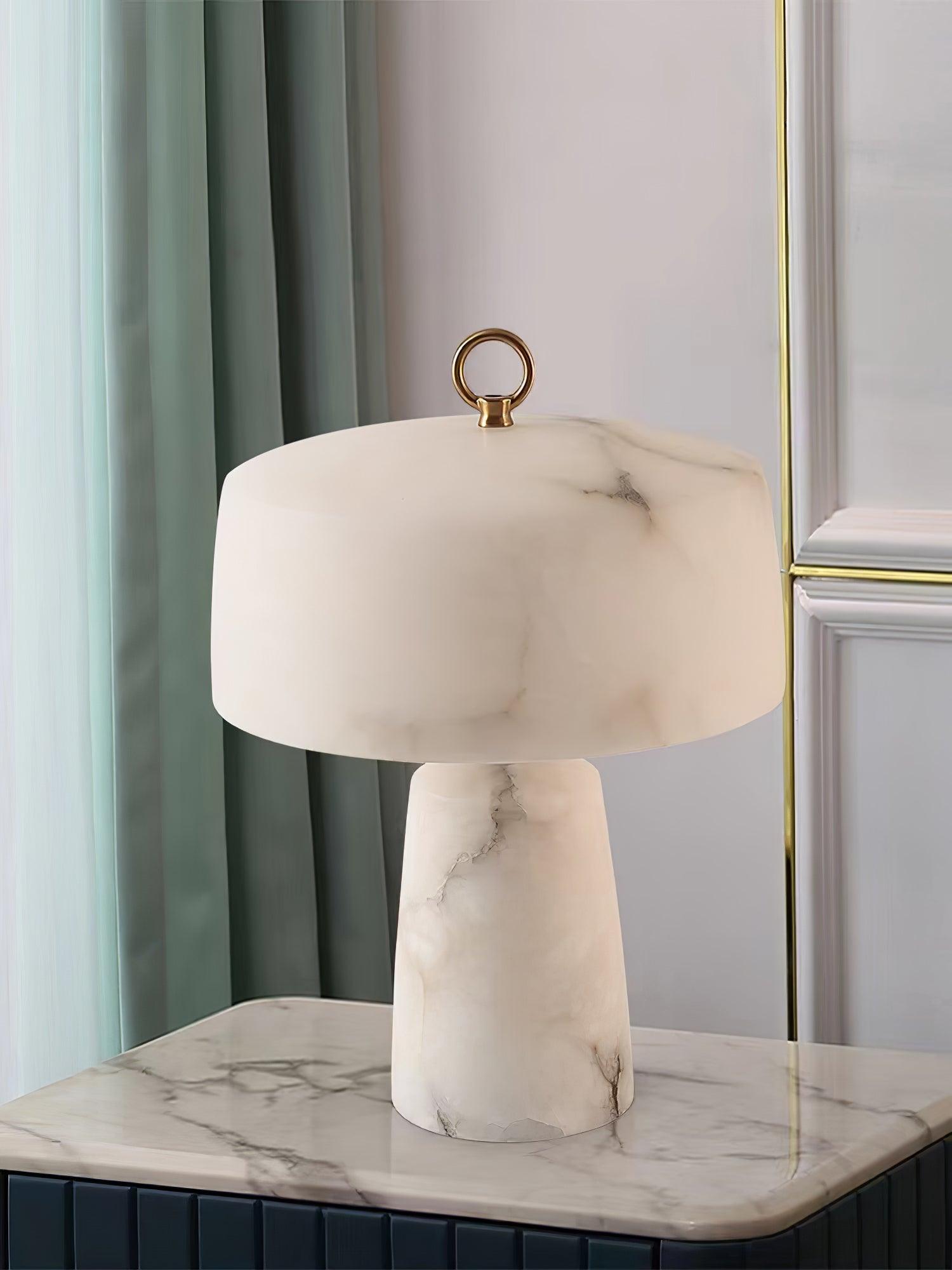 Vintage Marble and Brass Table Lamp for Luxury Bedside and Living Room Lighting