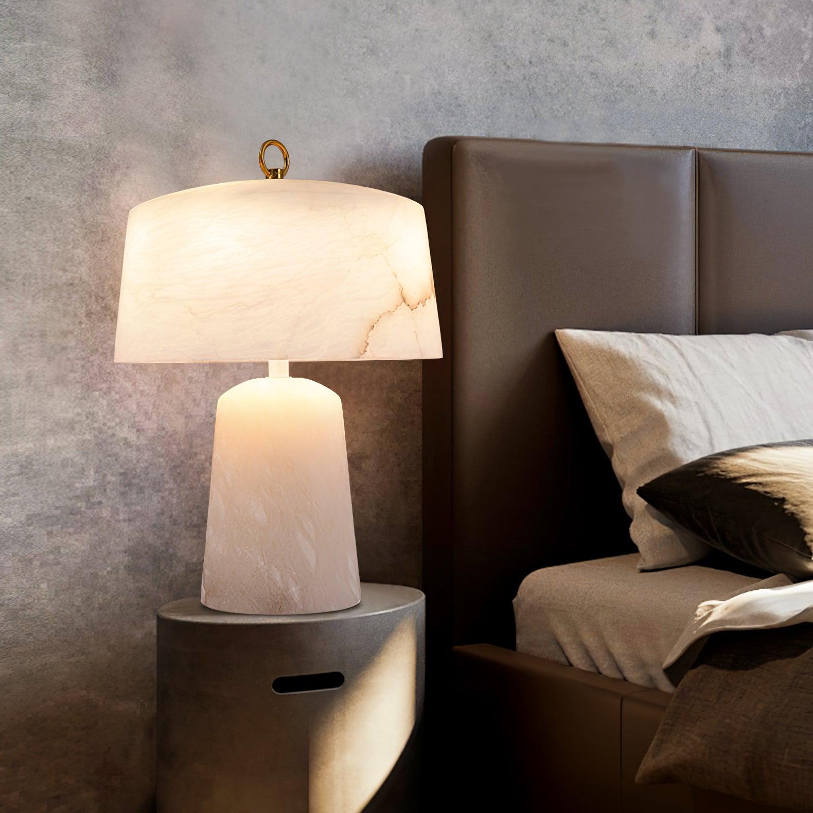 Vintage Marble and Brass Table Lamp for Luxury Bedside and Living Room Lighting