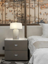 Vintage Marble and Brass Table Lamp for Luxury Bedside and Living Room Lighting