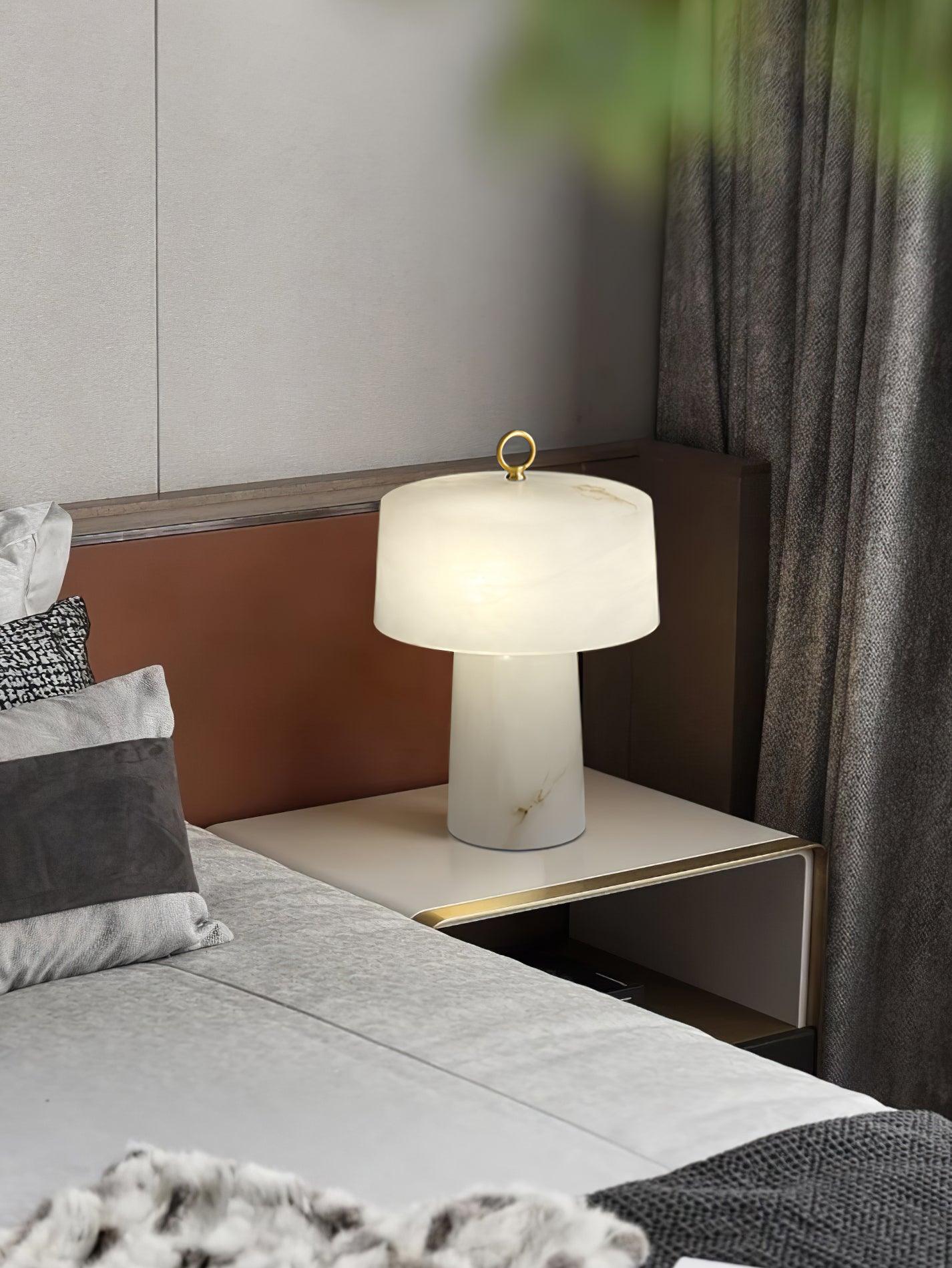 Vintage Marble and Brass Table Lamp for Luxury Bedside and Living Room Lighting