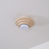 Modern Yellow Travertine Aperture Flush Mount Ceiling Light for Elegant Home Interiors