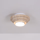 Modern Yellow Travertine Aperture Flush Mount Ceiling Light for Elegant Home Interiors