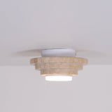 Modern Yellow Travertine Aperture Flush Mount Ceiling Light for Elegant Home Interiors