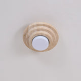 Modern Yellow Travertine Aperture Flush Mount Ceiling Light for Elegant Home Interiors