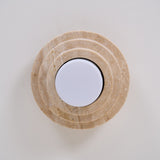 Modern Yellow Travertine Aperture Flush Mount Ceiling Light for Elegant Home Interiors