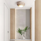 Modern Yellow Travertine Aperture Flush Mount Ceiling Light for Elegant Home Interiors