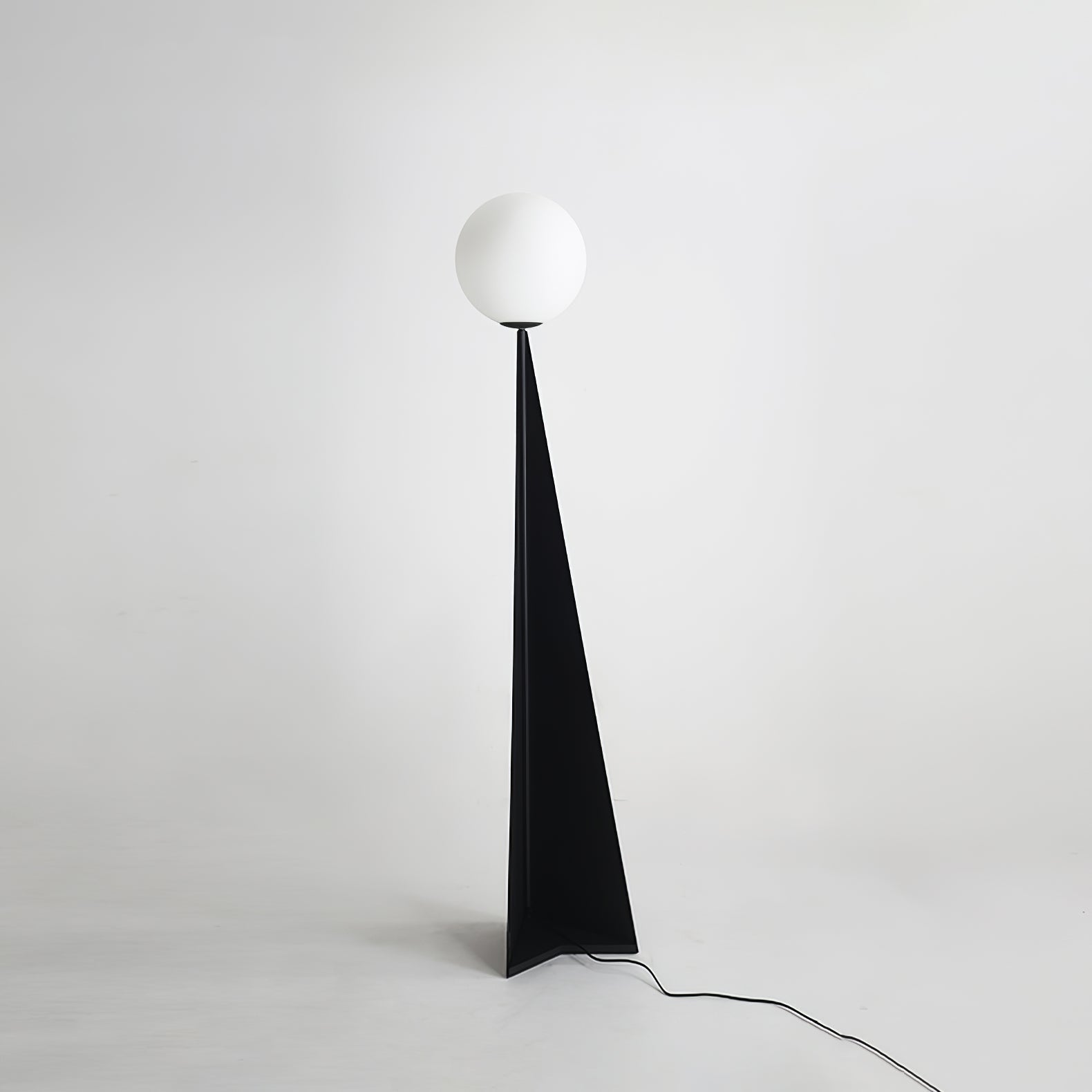 Modern Geometric Apex Sphere Floor Lamp with Tapered Base for Living Room Office