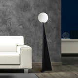 Modern Geometric Apex Sphere Floor Lamp with Tapered Base for Living Room Office