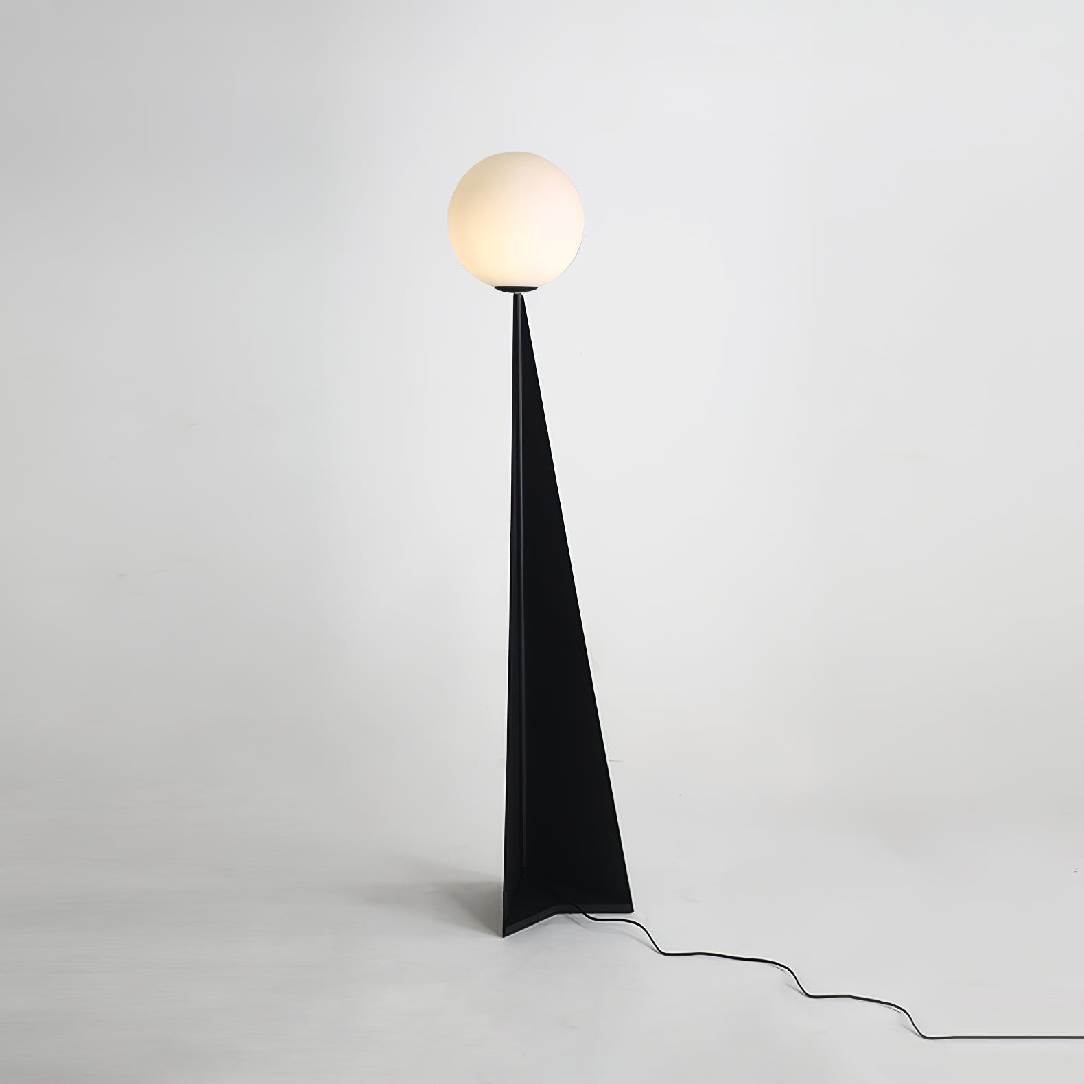 Modern Geometric Apex Sphere Floor Lamp with Tapered Base for Living Room Office