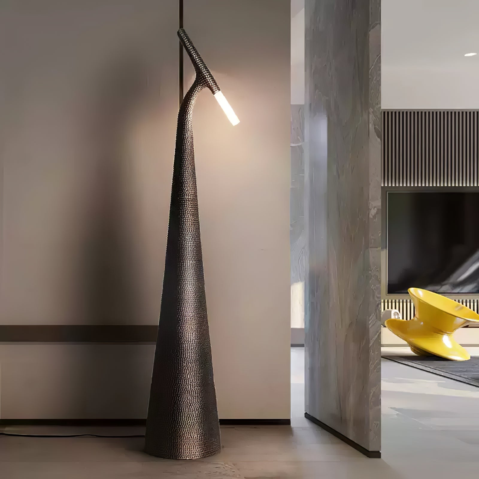 Modern Apex Texture Ambient LED Floor Lamp for Elegant Home and Office Lighting