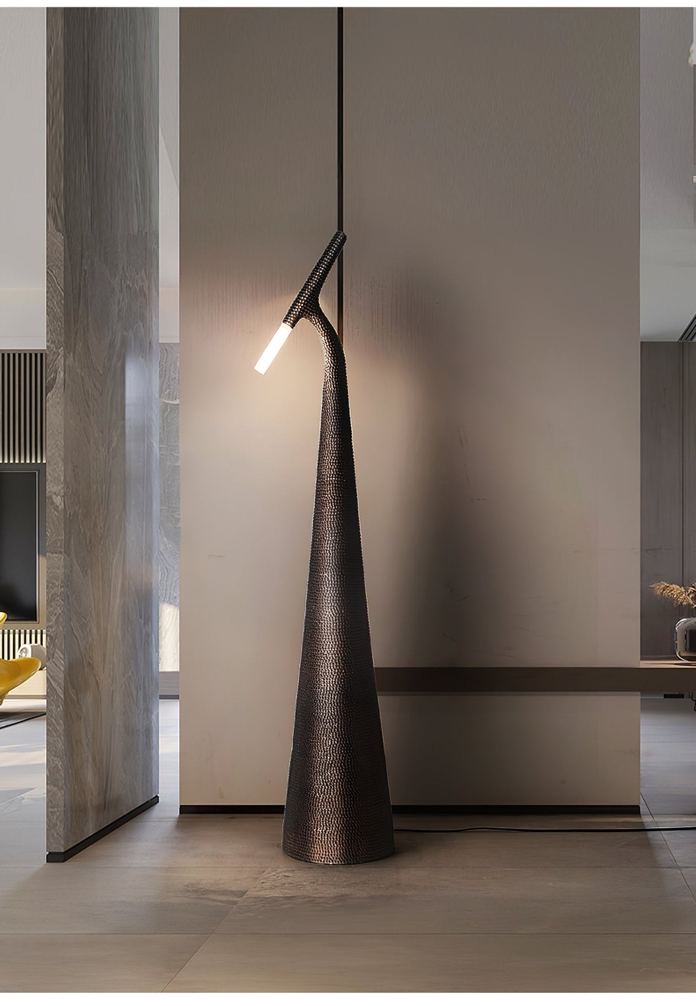 Modern Apex Texture Ambient LED Floor Lamp for Elegant Home and Office Lighting
