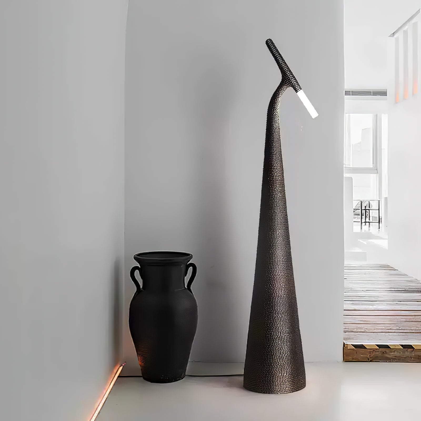 Modern Apex Texture Ambient LED Floor Lamp for Elegant Home and Office Lighting