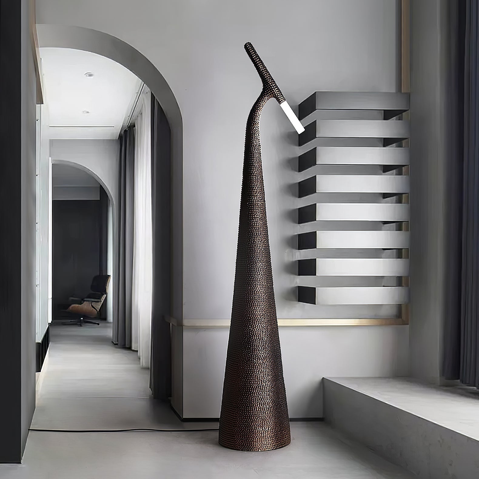 Modern Apex Texture Ambient LED Floor Lamp for Elegant Home and Office Lighting