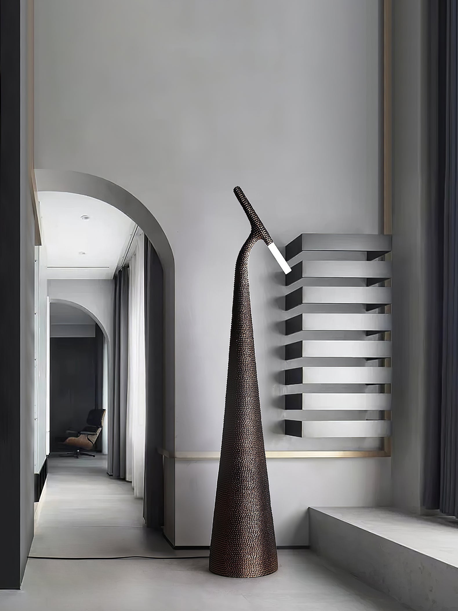 Modern Apex Texture Ambient LED Floor Lamp for Elegant Home and Office Lighting