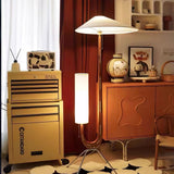 Modern Triangular Shade Tripod Floor Lamp with Walnut Wood Base for Living Room