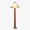 Modern Triangular Shade Tripod Floor Lamp with Walnut Wood Base for Living Room