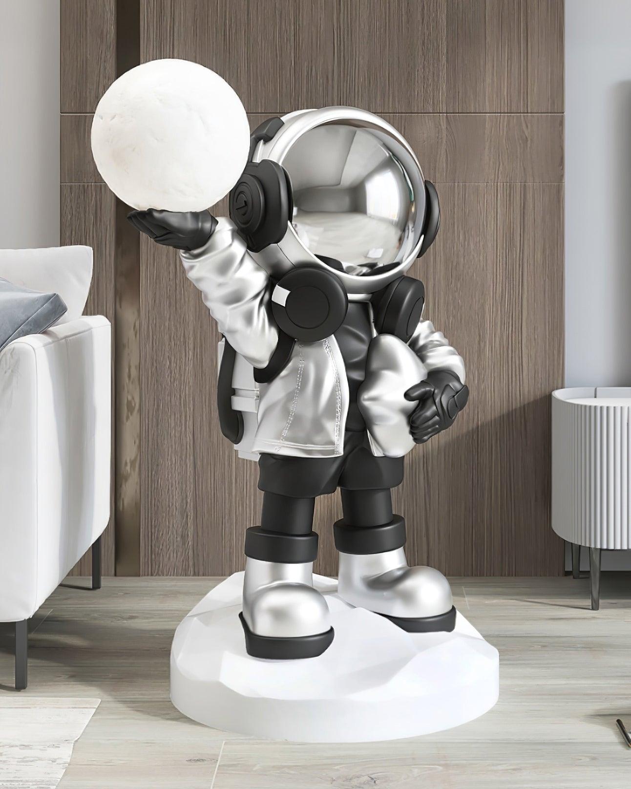 Apollo Astronaut Resin Standing Lamp with Integrated LED and Rechargeable Battery